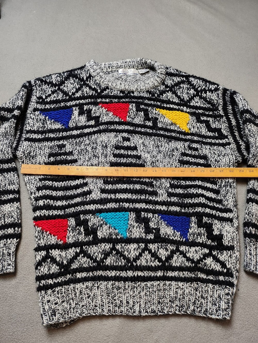 Vintage Club International Men's Geometric Knit Sweater Eclectic Grandpa Artsy - Picture 11 of 12